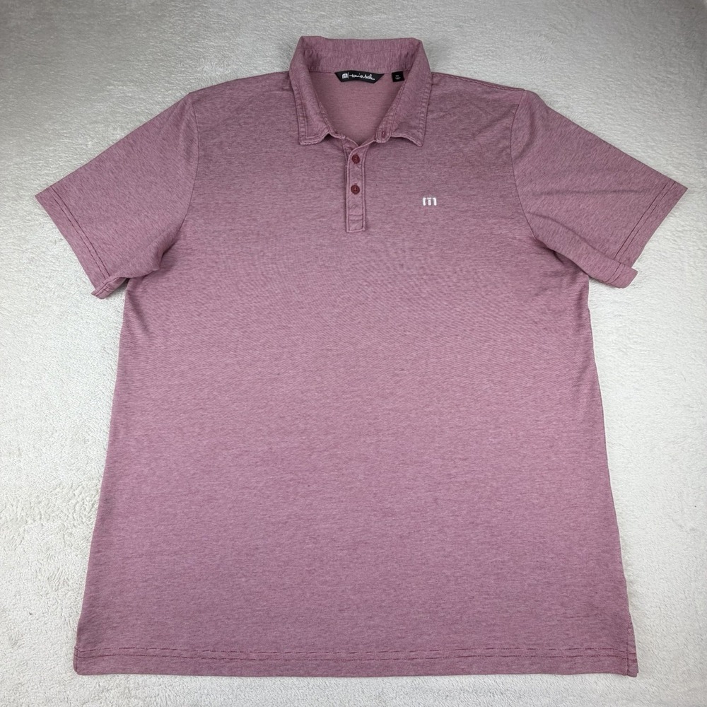 Travis Mathew Polo Shirt Mens Size XXL Heather Red Golf Casual Short Sleeve